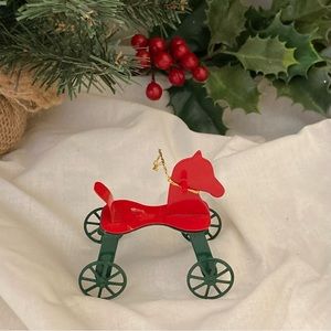 Metal rocking horse ornament